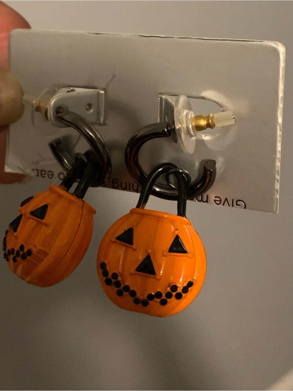 🆕- Orange Pumpkin Jack-O'-Lantern Hoop Earrings for Women